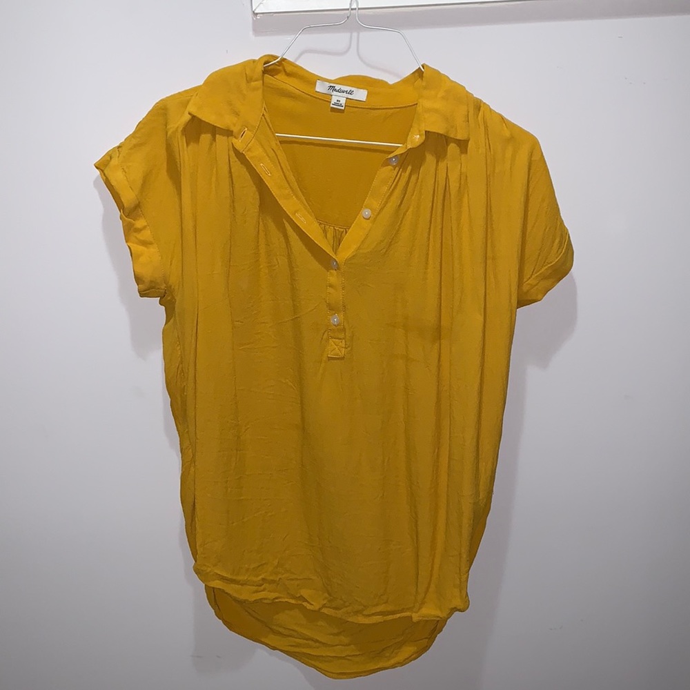 Mustard yellow Madewell blouse